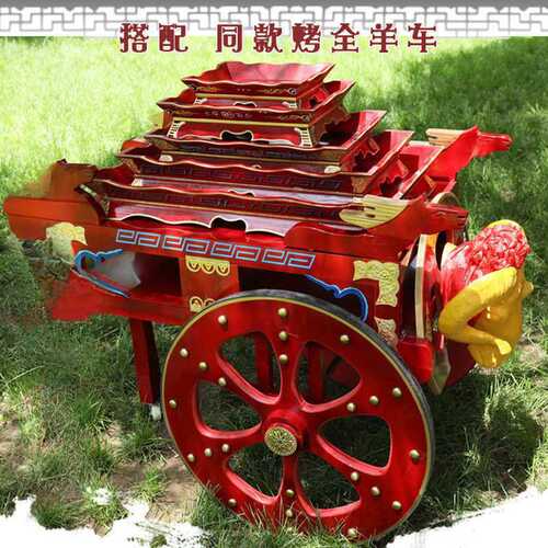 蒙古烤羊盘 手把肉托盘木质手绘烤全羊 烤羊排盘蒙餐餐具