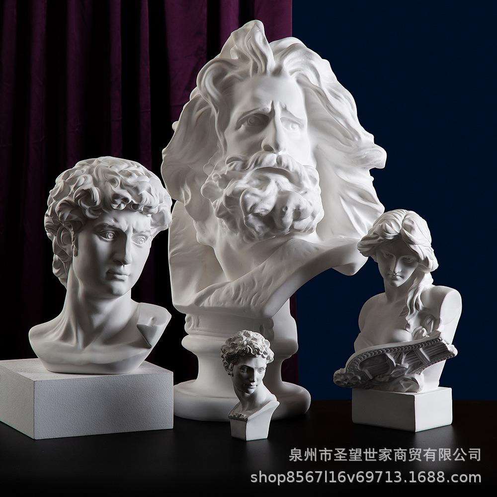 60厘米马赛石膏像欧式人物素描教具雕塑客厅展览厅美化装饰