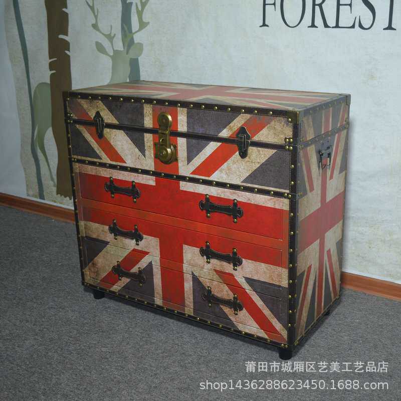床头柜简欧卧室小户型床边做旧收纳储物柜子客厅简约沙发边柜角几
