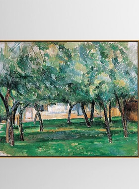 庄园塞尚油画布印刷喷绘仿制油画风景挂画客厅卧室沙发背景装饰画