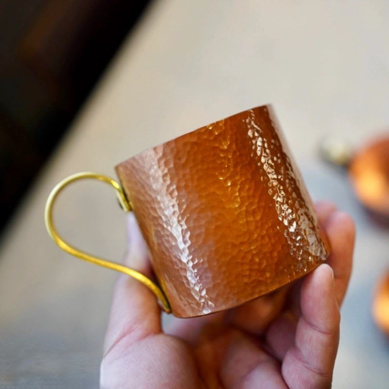 铜杯手工金属咖啡冷饮杯酒杯浓缩杯户外杯铜马克杯铜咖啡杯滴滤杯