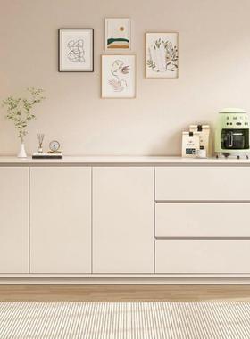 全木餐风边柜实靠30563墙一体现代简约奶油客圆弧厅收纳储物斗柜