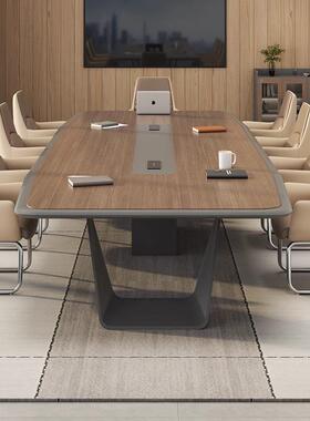 办会议桌长桌简约现代长UYP桌会议室公条桌椅合烤漆大型员组工培