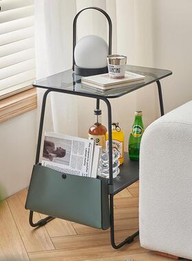 北欧简约沙边物几小户型几98348桌发子茶迷你方床头柜置架金属玻
