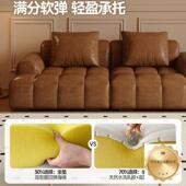 古方风猫抓油蜡皮复5345泡芙沙发客厅家用小直户型公寓排美式 块沙