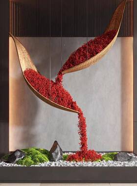 竹艺船工店竹编制手BCZ001作商业空间婚礼展厅实体造景装置玄关创