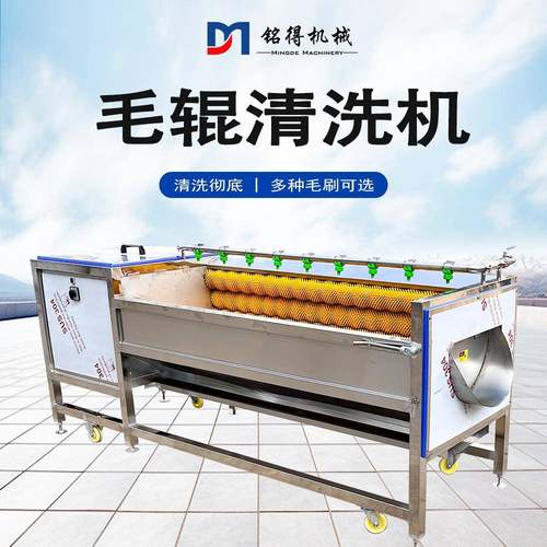 梨毛辊清洗机马铃薯毛辊清洗去皮机小鱼毛辊清洗去鱼鳞设备