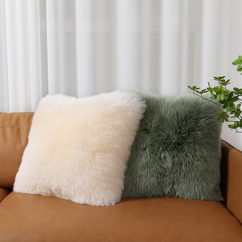 澳洲纯羊毛抱枕皮毛一体简约沙发靠垫飘窗长毛绒靠垫可爱抱枕含芯