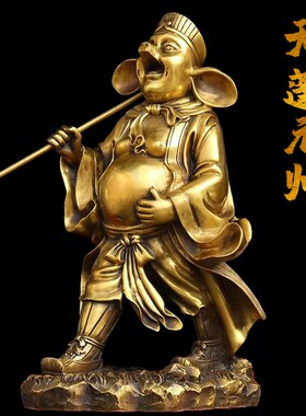 纯铜猪八戒摆件 铜猪天蓬元帅神像天蓬元帅铜像 生肖猪家居装饰品