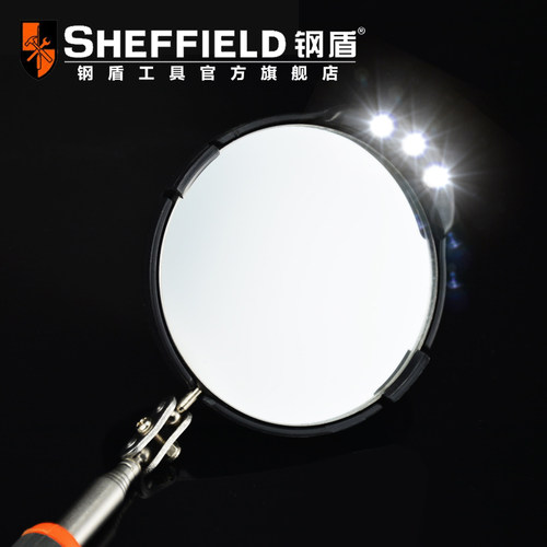 钢盾带灯伸缩检测镜内窥镜维修反光镜万向车底检查反视镜汽修镜子