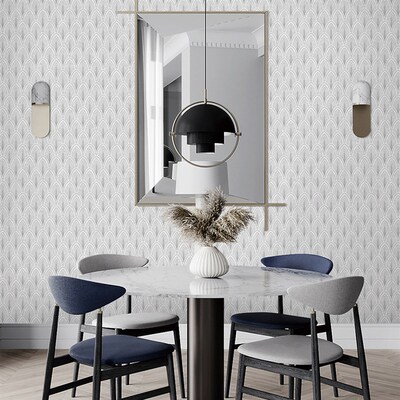 丛Cluster Plume现代简约翎毛花型无缝壁布 客厅沙发卧室背景墙布