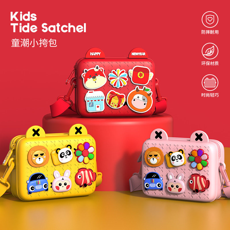 儿童卡通小相机单肩包旅游宝宝幼儿园硅胶防水斜跨保护包生日礼物