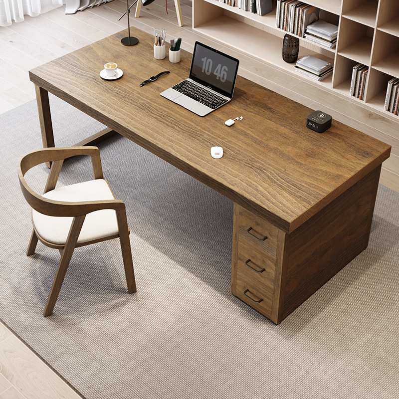 全实木电脑桌家用书房书桌办公桌办公桌老板工作台卧室学习写字台
