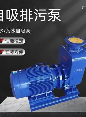 清水自吸泵100ZX100-20 4寸 卧式自吸无堵塞排污泵ZW型
