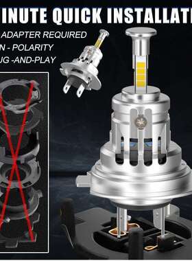 跨境大功率直插LED车灯1比1原车卤素灯汽车LED大灯4面发光灯泡
