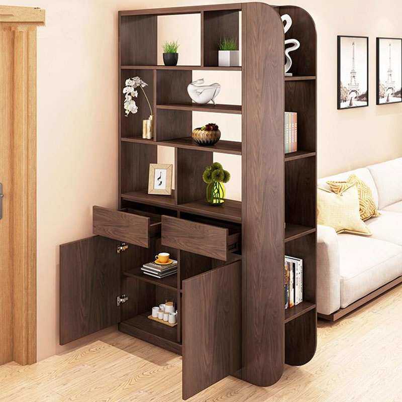 北欧黑胡桃全实木玄关柜斗柜现代简约客厅橡木屏风隔断收纳储物柜