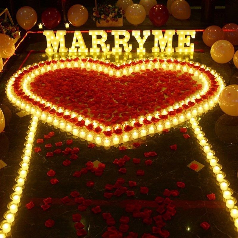 电子蜡烛浪漫惊喜生日求爱求婚创意布置用品表白道具室内告白套餐