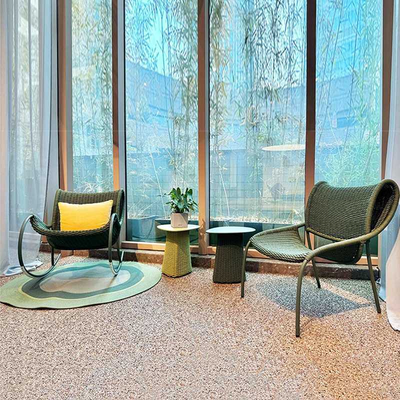 阳台休闲椅户外沙发休闲庭院酒店花园阳台摇椅藤编桌椅茶几组合