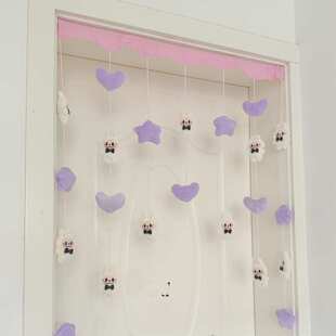 卧室门帘挂帘免打孔无痕钩公主房儿童房间装饰墙面挂饰女