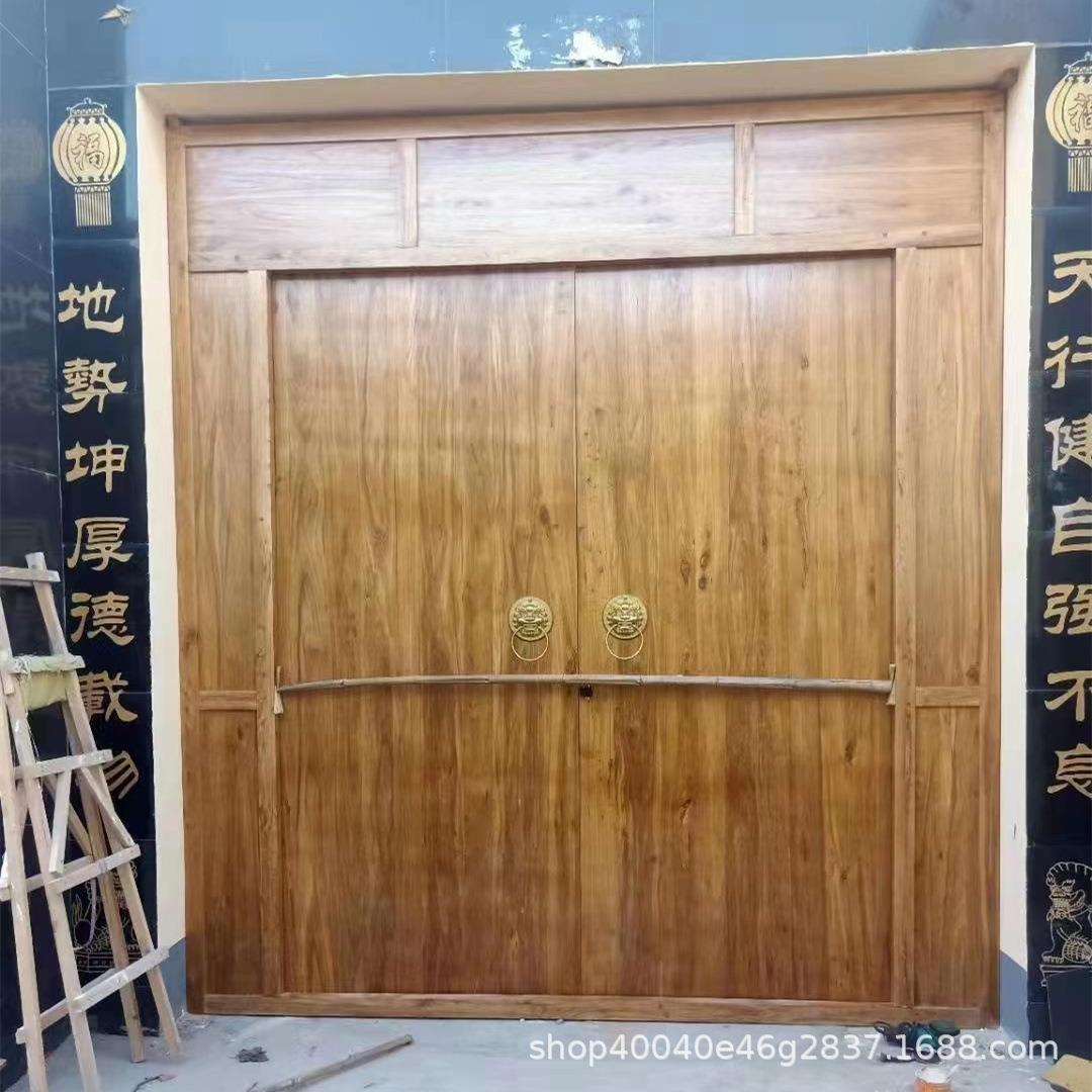 厂家直销仿古怀旧老榆木酒店大门农村别墅庭院围墙古建四合院木门