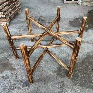 加厚加粗加大纯实木餐桌脚6脚4脚支架大圆桌脚架台脚架可折叠收纳