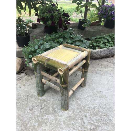 竹新款椅子无背椅家用单人椅成人编织小竹凳毛竹休闲复古老式凳J&