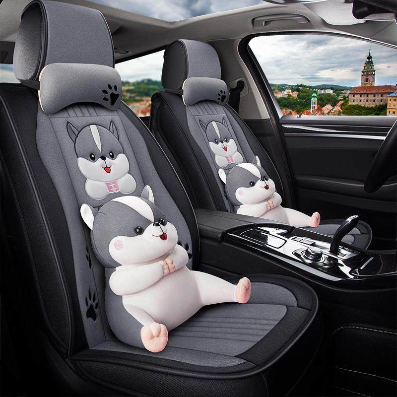 卡通专用哈弗H1H2H3H5H6哈佛汽车座套亚麻编织全包男女时尚潮坐垫