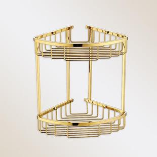 热销家居不锈钢网篮洗手间置物架卫生间浴室双层收纳三角蓝