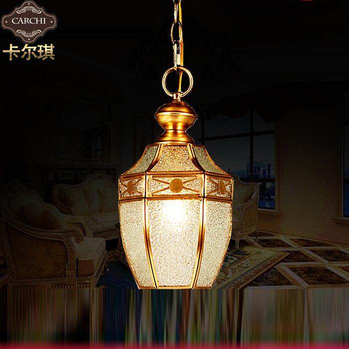 欧式小吊灯全铜小吊灯走廊玄关阳台纯铜灯具复古简约大气