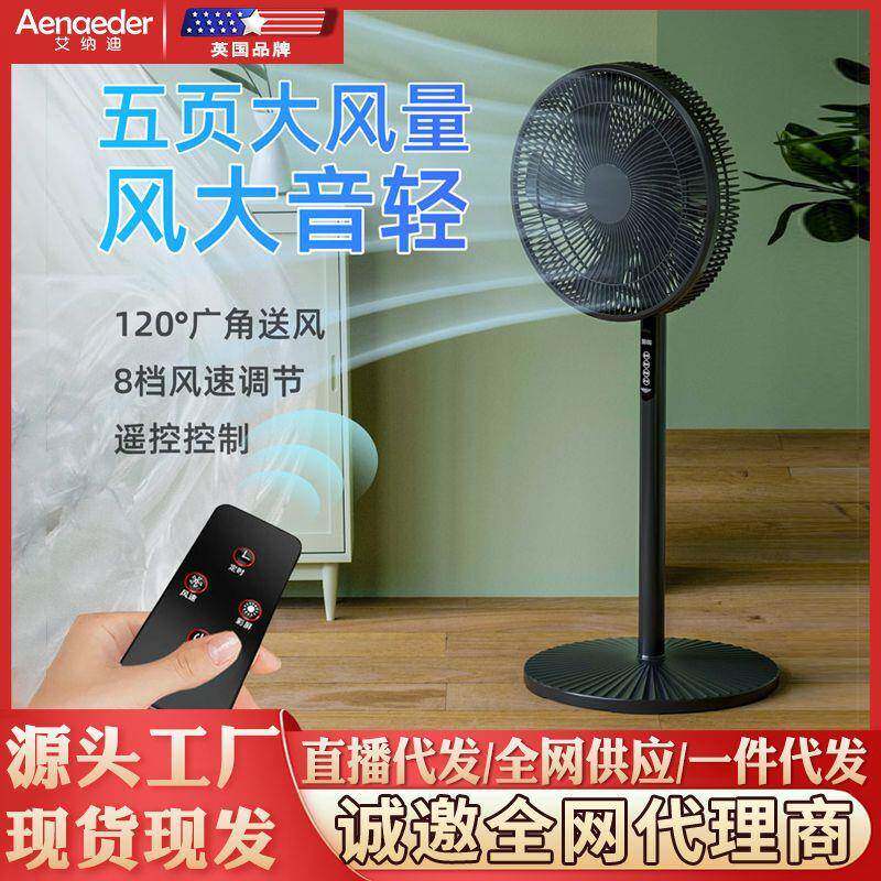 落地扇家用遥控电风扇宿舍电器小型摇头五叶8档电扇立式风扇