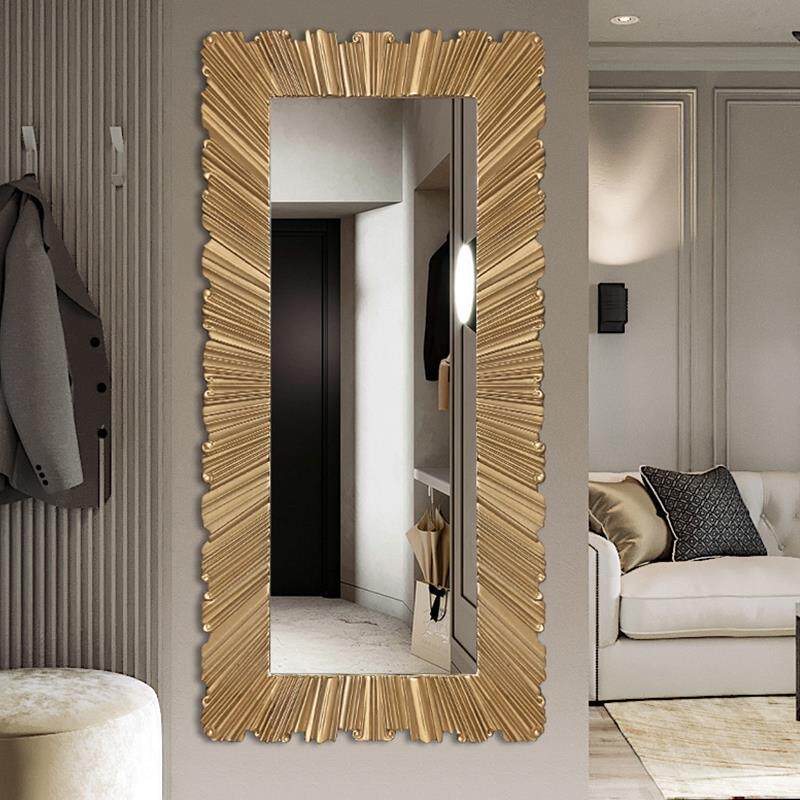 0A欧式复古全身镜雕花壁挂落地镜样板房玄关装饰镜子服装店试衣镜