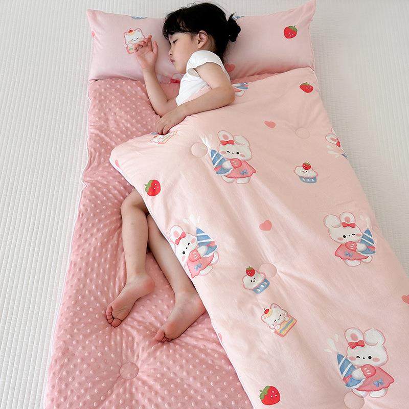 秋冬加厚儿童睡袋全棉豆豆绒宝宝睡袋防踢被婴幼儿园午睡被子睡袋