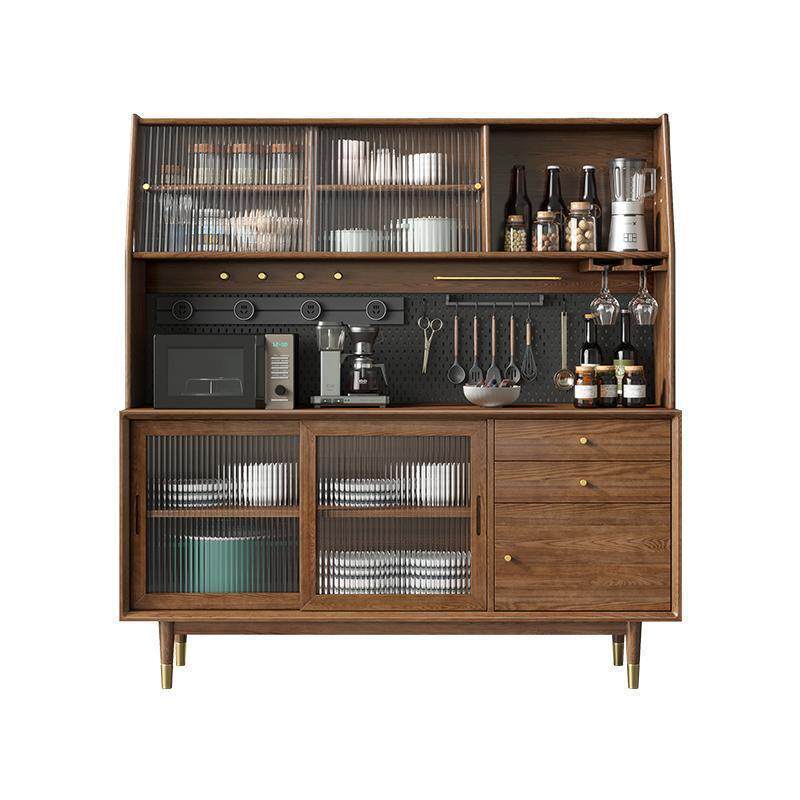 实木餐边柜一体靠墙储物柜酒柜家用置物高柜厨房收纳碗柜橱柜