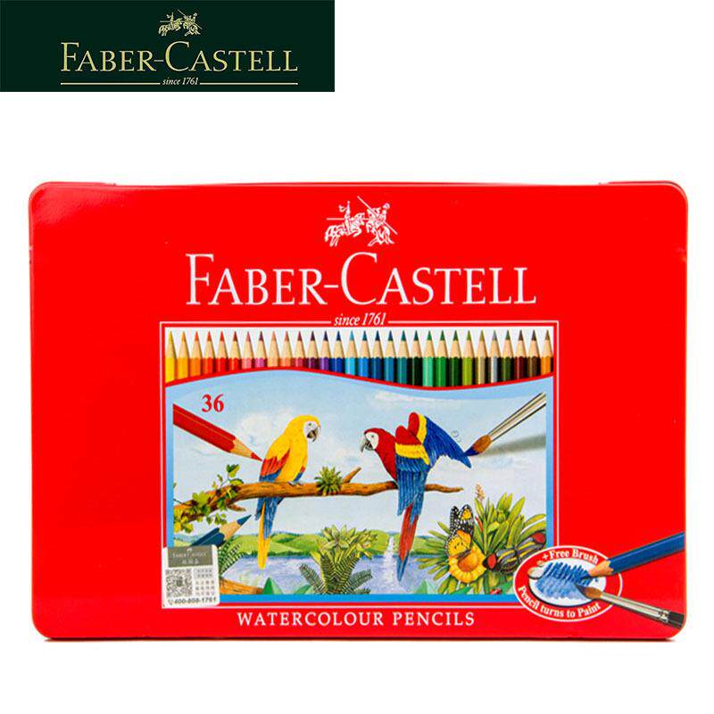 德国FABER-CASTELL辉柏嘉115937防断芯盒装 36色水溶彩色铅笔