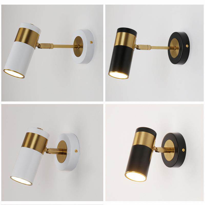 跨境货源轻奢卧室床头led旋转壁灯 北欧民宿公寓餐厅创意金色壁灯