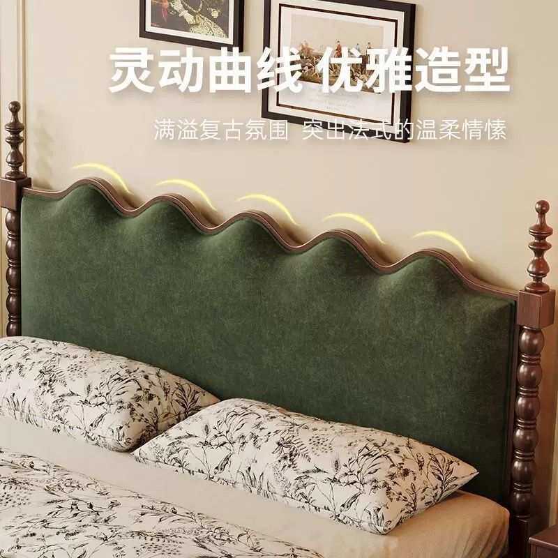 法式复古实木床1米8双人美式中古抽屉带储物1.5米收纳箱体软靠床