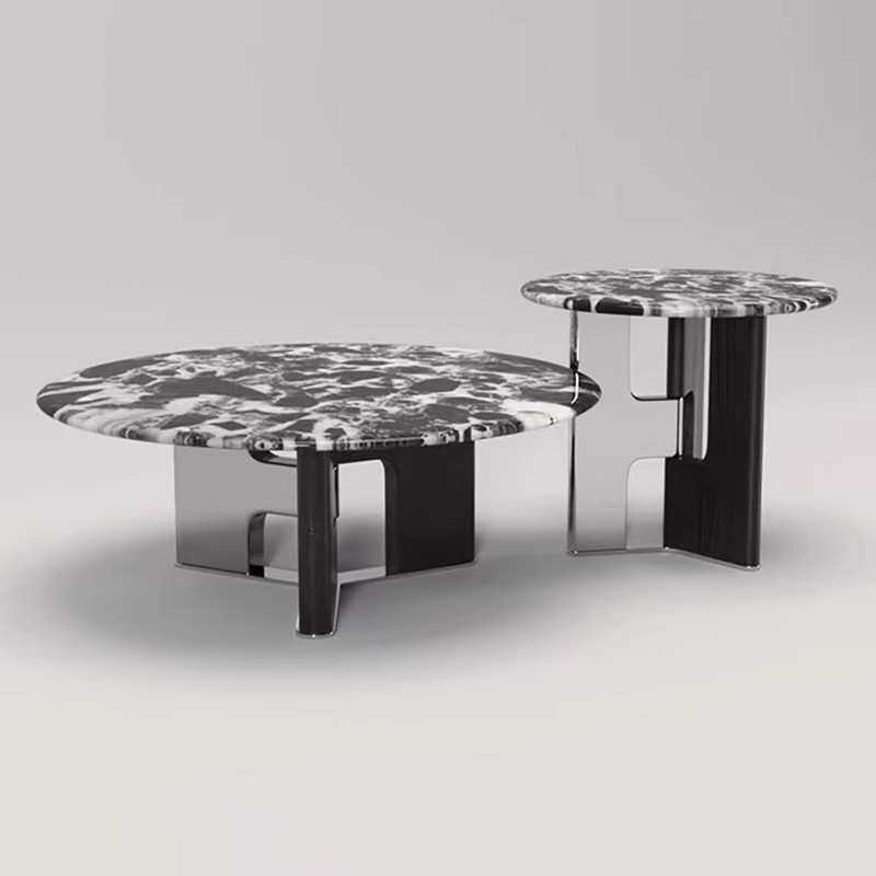 2026新款高端茶几天然大理石意式极简客厅家用可移动创意茶几组合