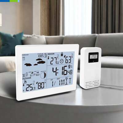 简约室内室外温湿度计气象站创意数显天气预报电子钟 气压计
