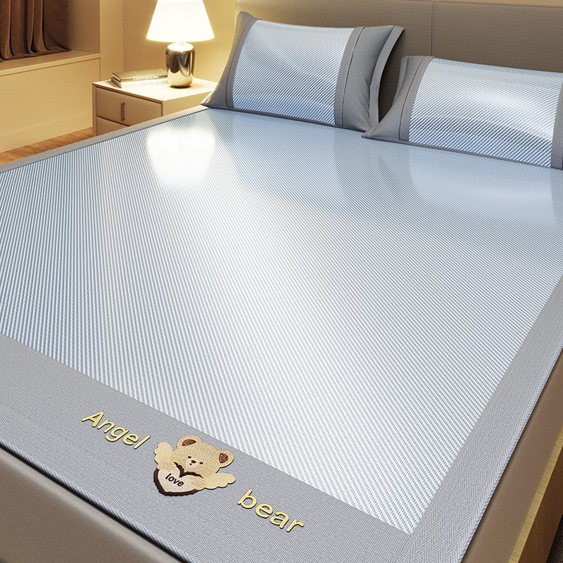 凉感冰丝凉席藤席单人纯色床罩凉席夏季家用空调软席凉席床垫席子