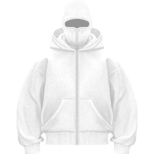 D 16318 Unique Design Double Layer Hooded Zip Sweatshirt 双