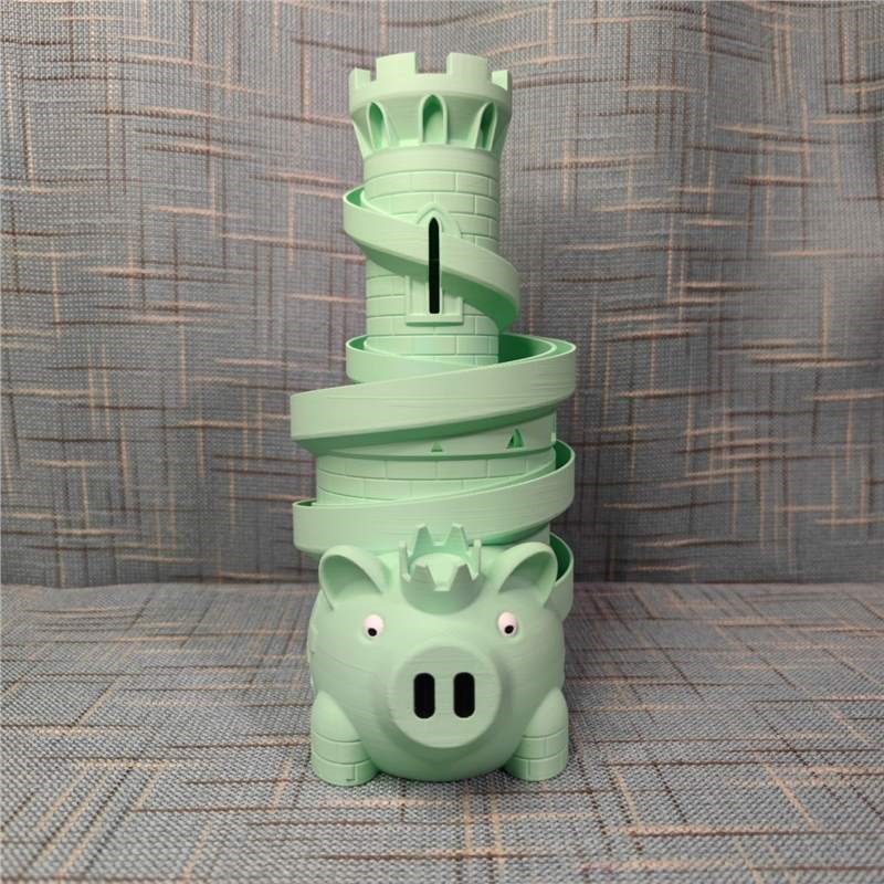 3D打印猪猪城堡存钱罐招财创意储蓄压岁钱罐大容量摆件儿童男女孩