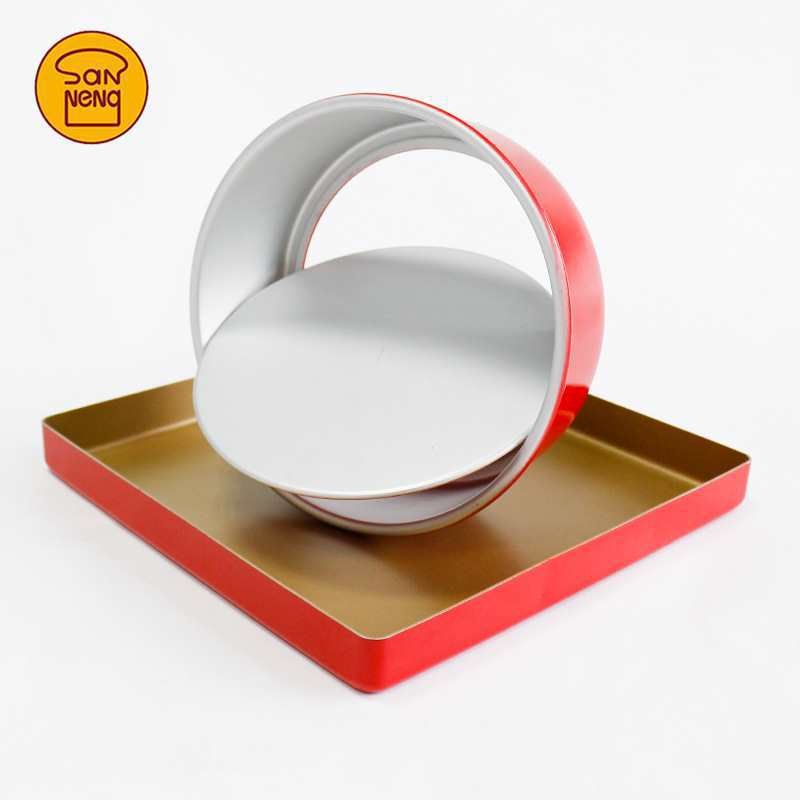 三能玫瑰金色女王红色烘焙6/8寸活底蛋糕模具450g吐司盒方型