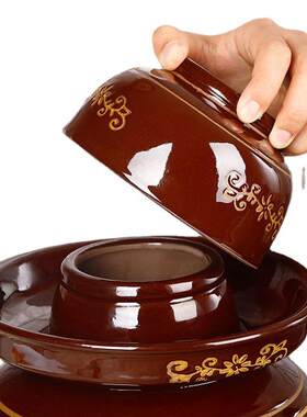 腌菜缸有盖土坛子泡菜坛倒坛扑菜坛子老式土陶罐东北酸菜缸家用