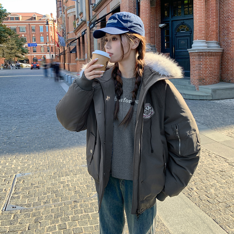 同行勿上实拍黄子弘凡同款NICEBAD连帽毛领派克羽绒棉服复古保暖