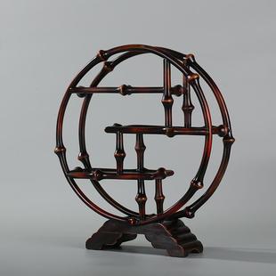 手工筇竹竹制茶棚桌面茶台收纳柜中式博古架杯架置物架茶室摆件