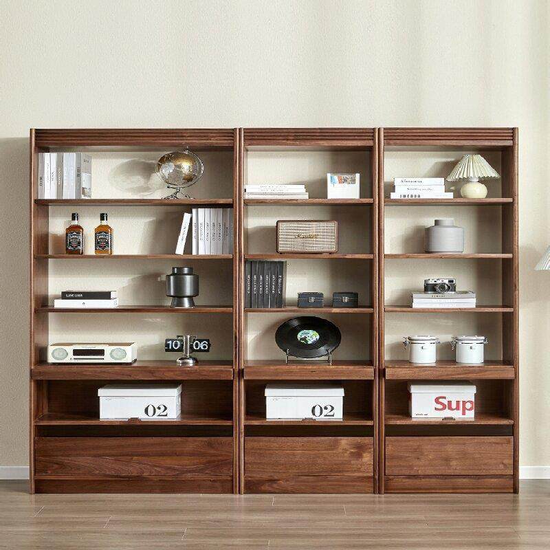北美黑胡桃木步屋书柜客厅整墙组合书柜实木樱桃木落地书架书橱,电子元器件市场,其它元器件,淘宝优惠券,粉丝福利购,淘宝优惠卷