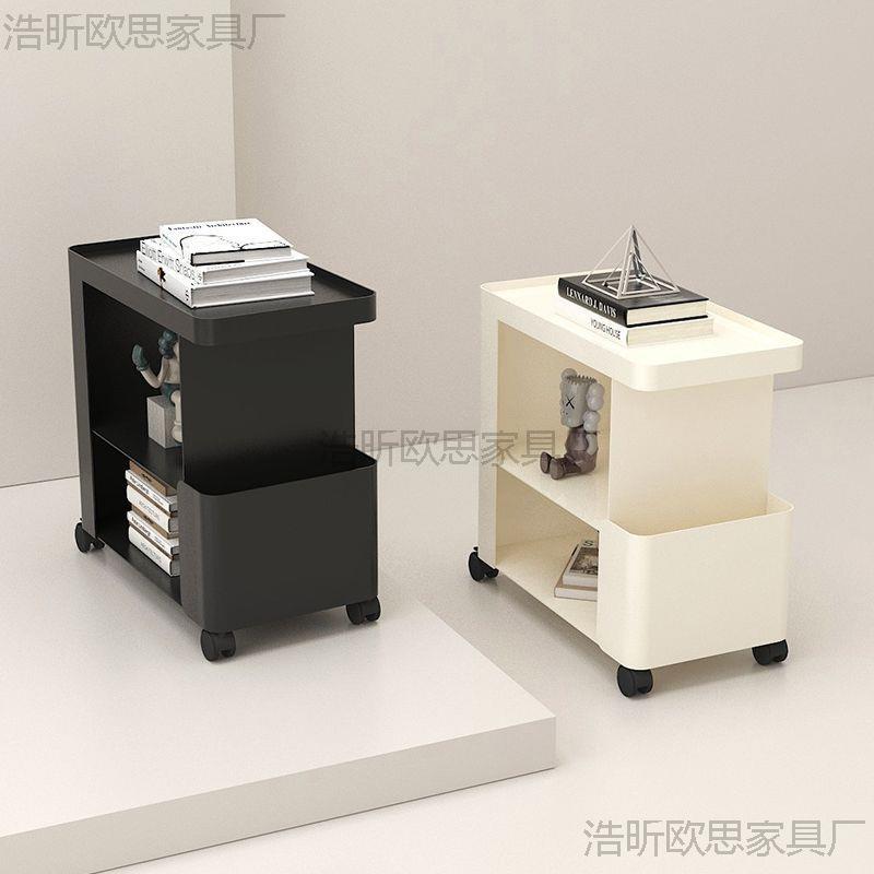 轻奢客厅可移动小推车铁艺家用沙发边几电脑桌旁小收纳置物架床边