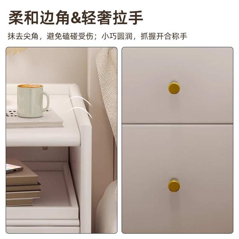 极窄床头柜小型超窄20cm30公分床边窄夹缝收纳柜子实木床头置物架