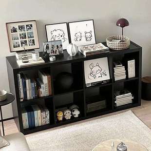 黑色卡莱克格子柜一体靠墙八格柜书柜置物柜卧室柜子床边柜储物柜