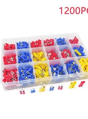 eBay热销1200pcs冷压接线端子组合盒装套装橡胶绝缘连接器